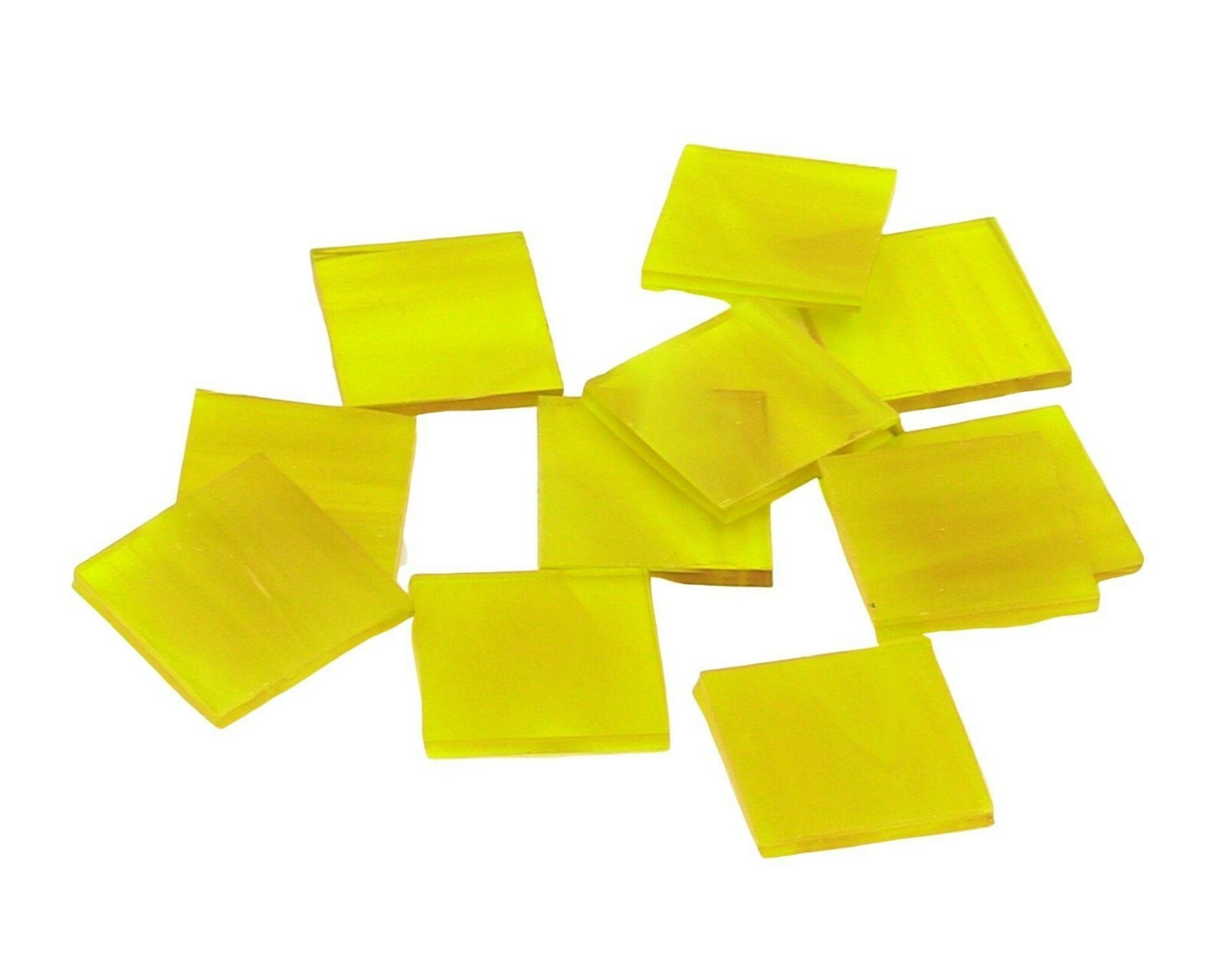 125 Yellow Wispy 1″ Square Stained Glass Mosaic Tiles