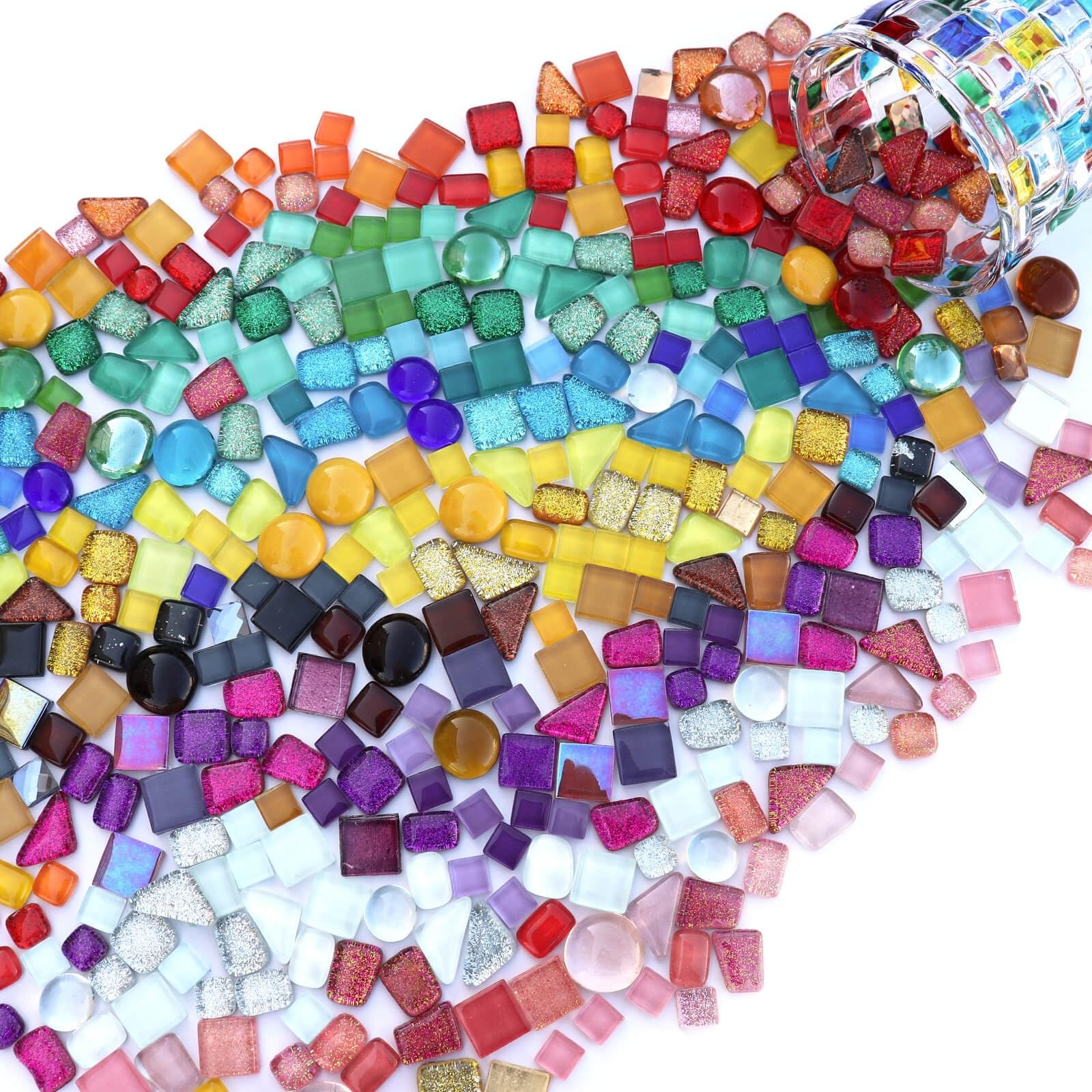 1.1LB Assorted Colors Irregular Crystal Glass Mosaic Tiles – Perfect for Art …