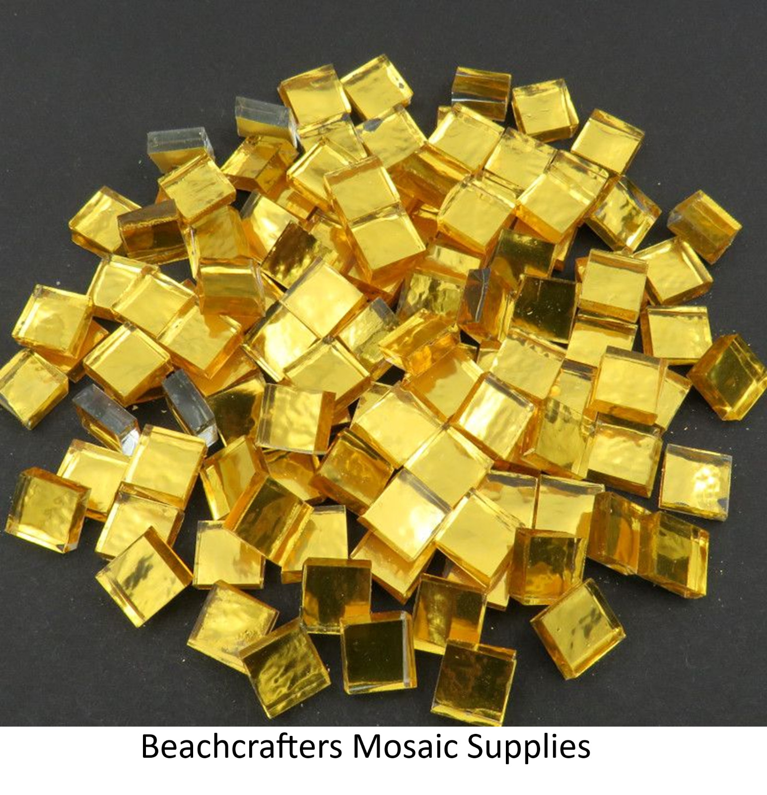 GOLD MIRROR Glass Mosaic Tile Pieces – 50 tiles – 3/8 inch – 10 mm