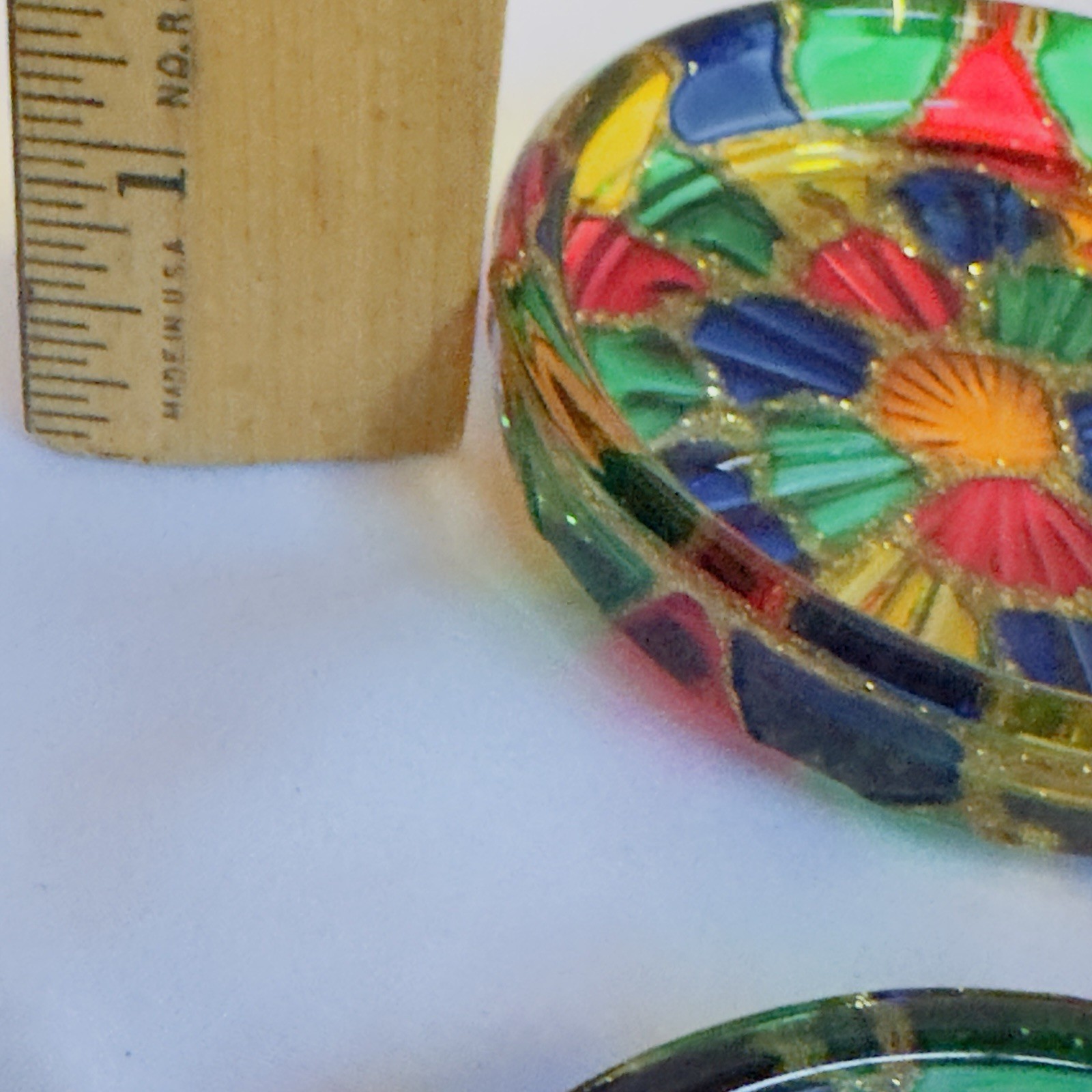 4 Mosaic Stained Glass Coasters Trinket Bowls, Salt Well, Ash Tray Multicolored