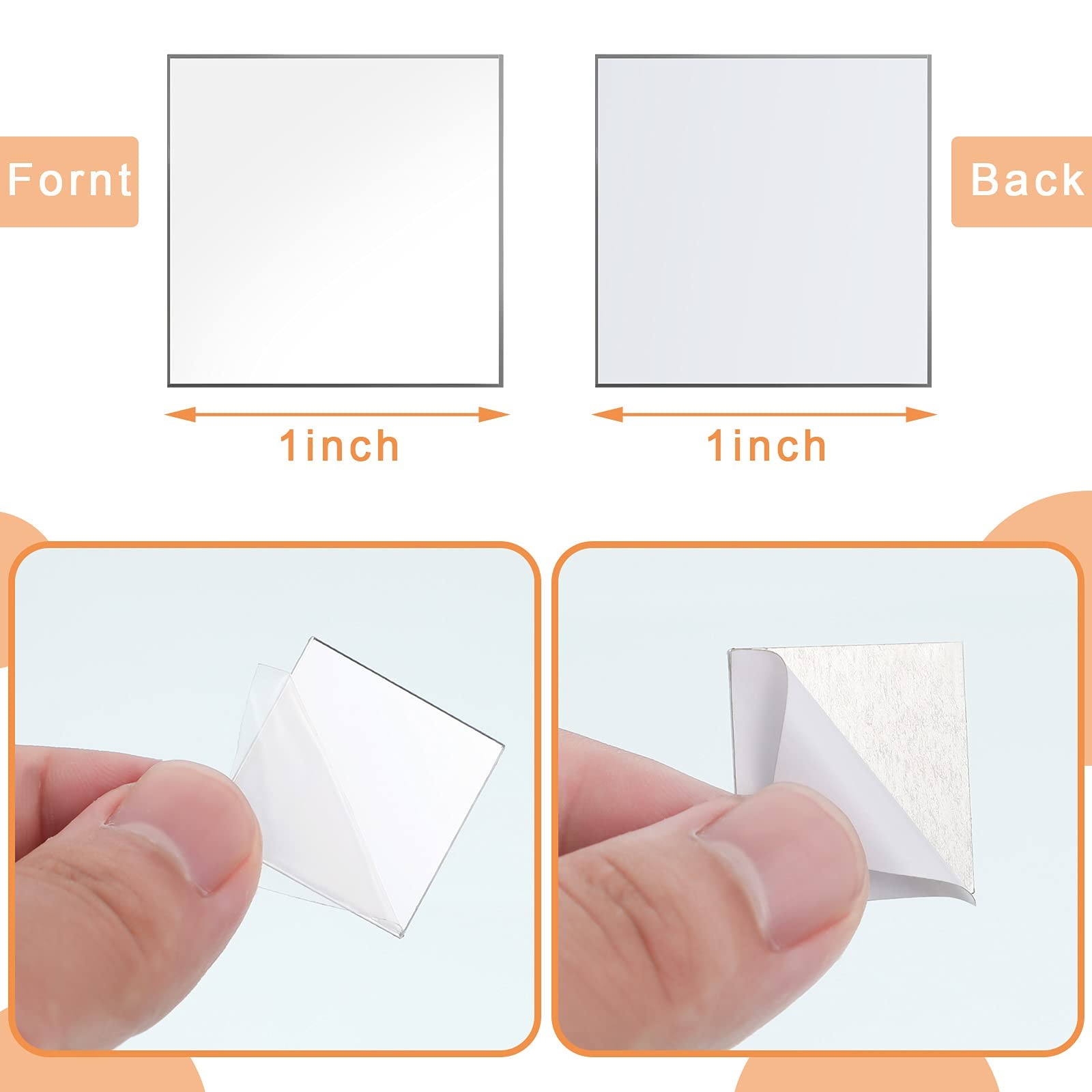 50 Pieces Mini Size Square Mirror Adhesive Small Square Craft Mirror Tiles fo…