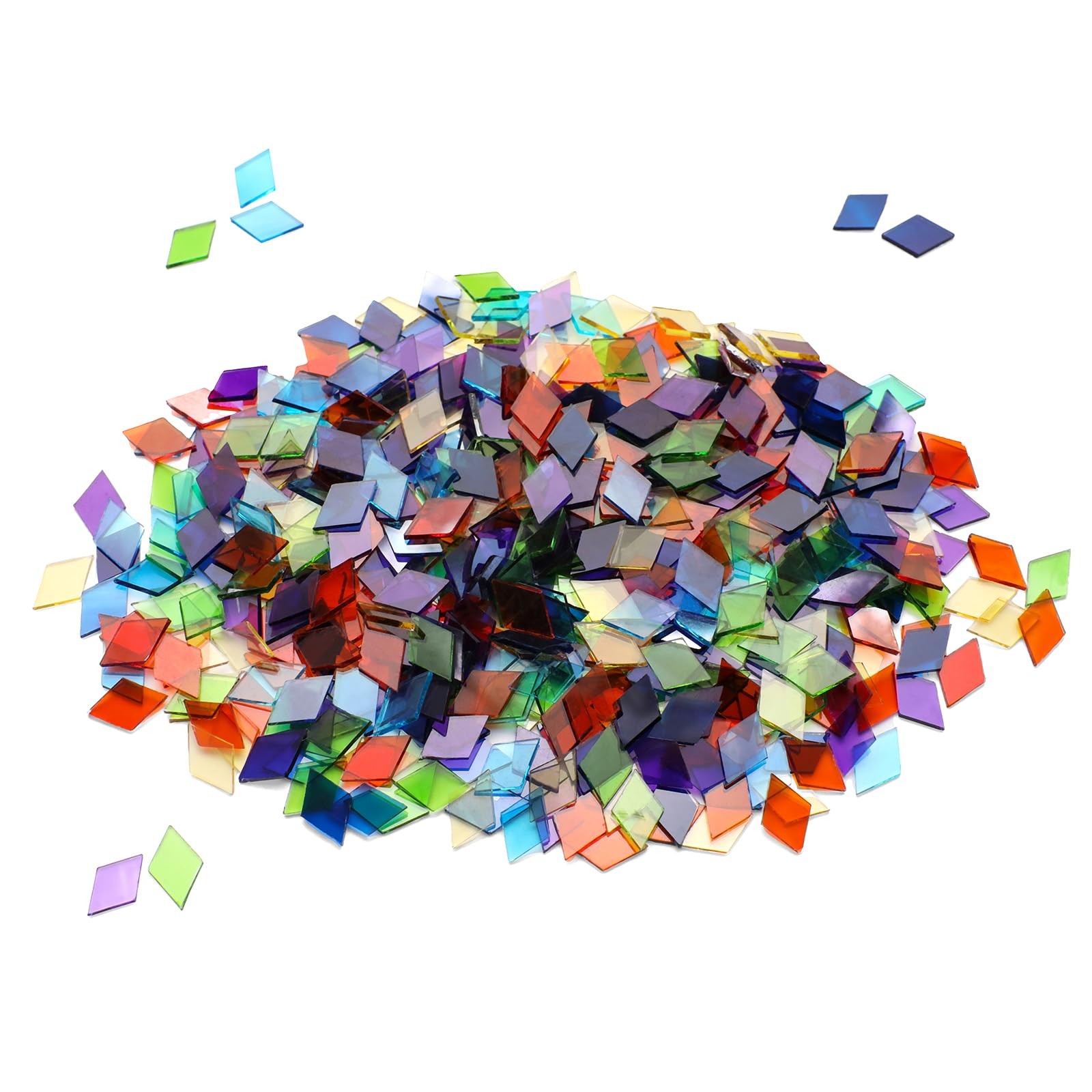 HJRTIUOH 520pcs/100g Diamond Mosaic Tiles, High Transparency Stained Glass Mo…