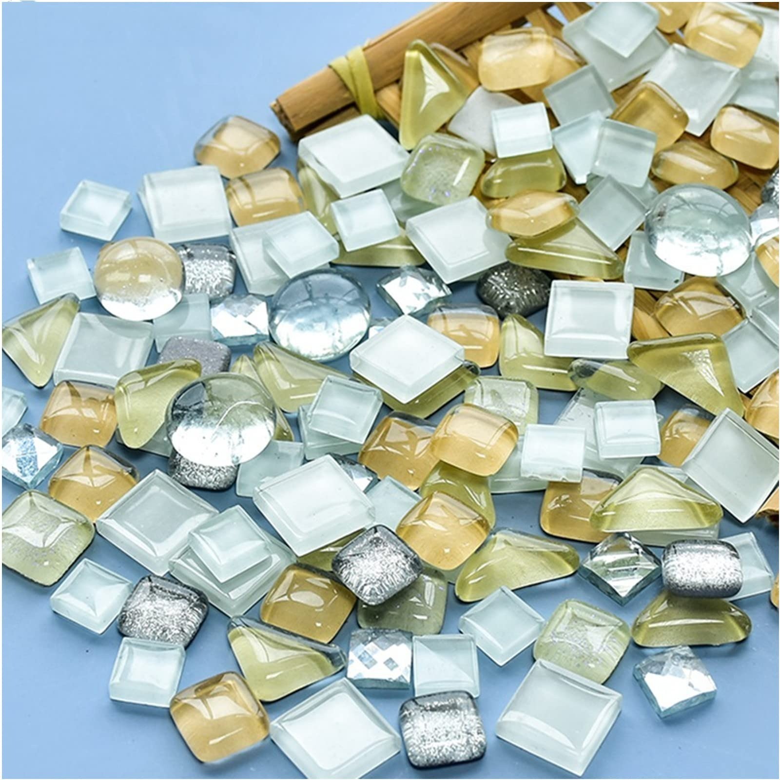 500g Mixed Color Irregular Crystal Mosaic Tiles for DIY Crafts