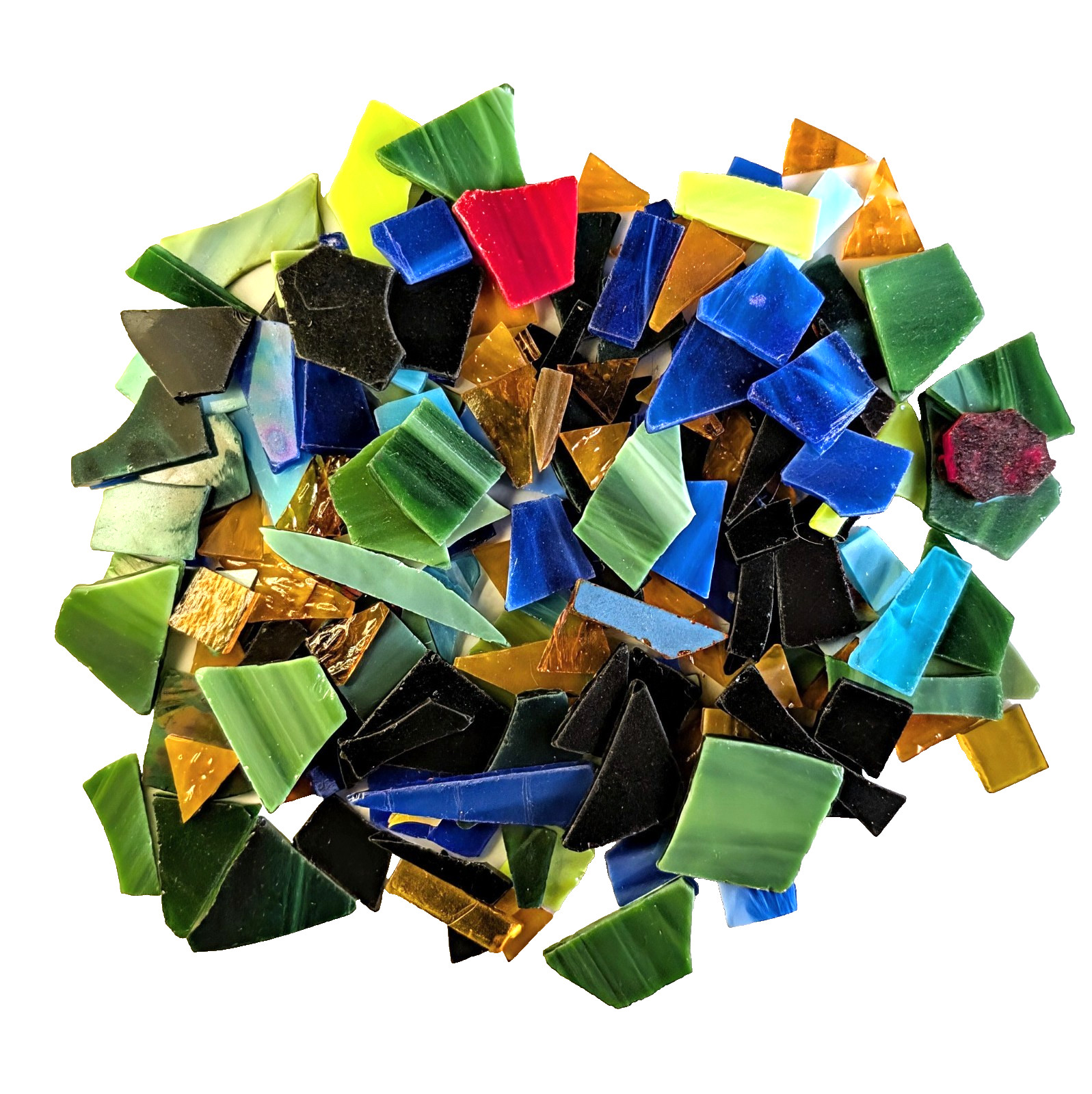 Irregular Glass Mosaic Tiles for Crafts Multicolor Tile 10oz