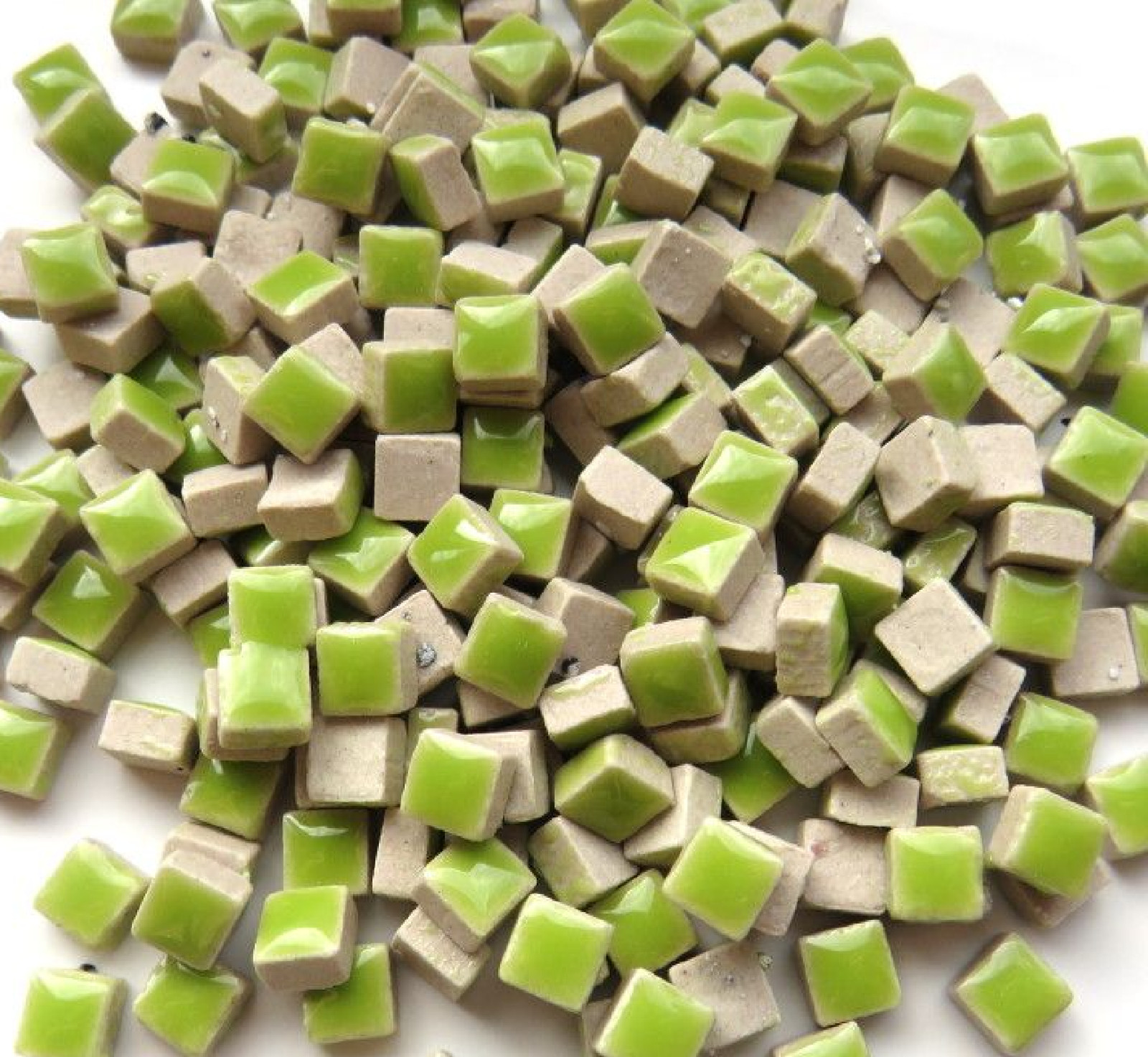 5 mm Light Green Ceramic Micro Tiny Tiles – 1 ounce bag – 200 +/- Mosaic Tiles