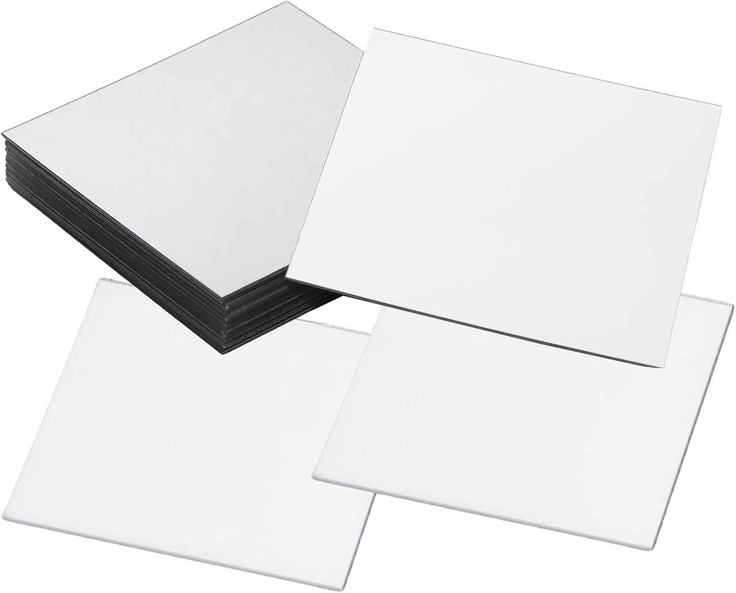 26 Pieces 4 Inch Adhesive Small Square Mirrors，Mini Size DIY Craft Mirrors with