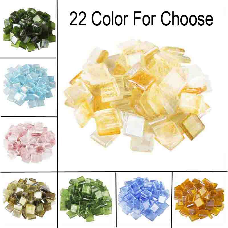 260Pcs 1cm Square Vitreous Glass Clear Mosaic Tiles For DIY Wall Art Crafts #s