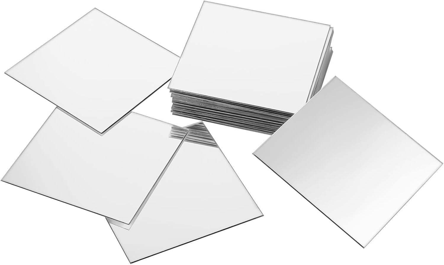 25 Mini Acrylic Square Mirrors – 3x3Inch Adhesive Craft Mirror Tiles for DIY Pro