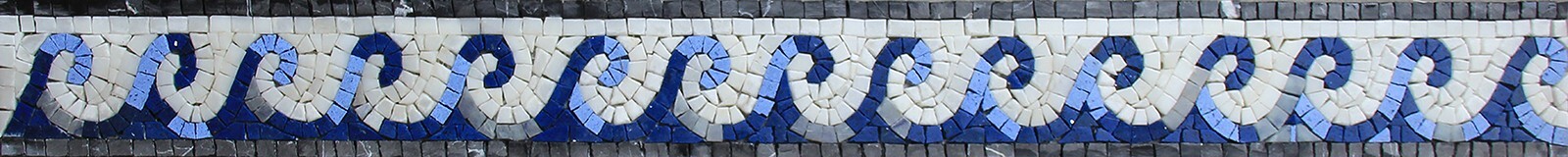Waves Mosaic for Wall Skirting, Marble Natural Stone Tile, for Pool or Home