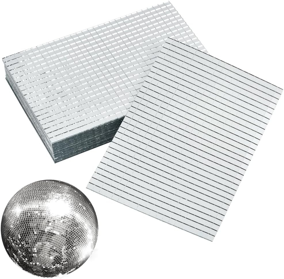 12000Pieces Self-Adhesive Mirror Tiles Disco Ball Mirror Tile Square Glass Mosai