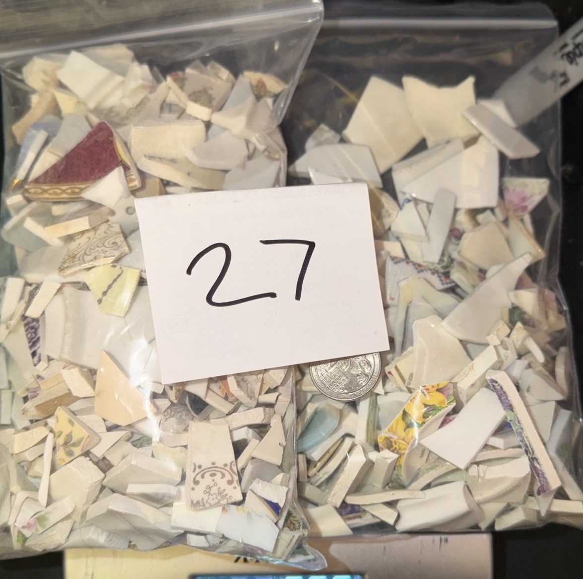 Over 2 Lbs Heavily Mixed Vintage Scrap Glass For Mosaic And Jewerly
