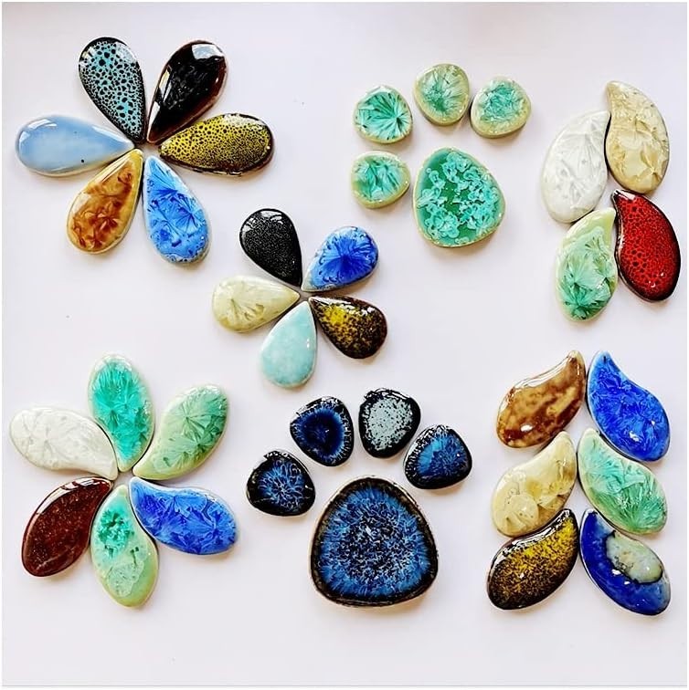 200G Ceramics Mosaic Tiles Random Color Mixed round Ceramics Tiles Bulk for Craf