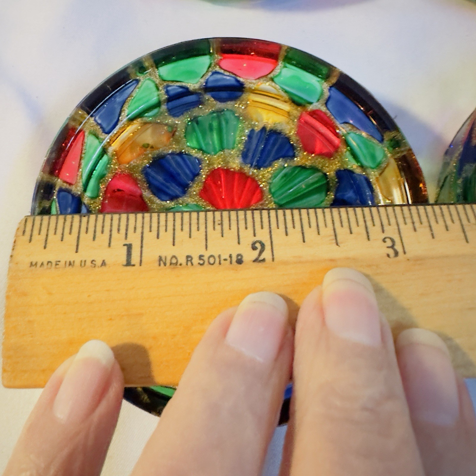4 Mosaic Stained Glass Coasters Trinket Bowls, Salt Well, Ash Tray Multicolored