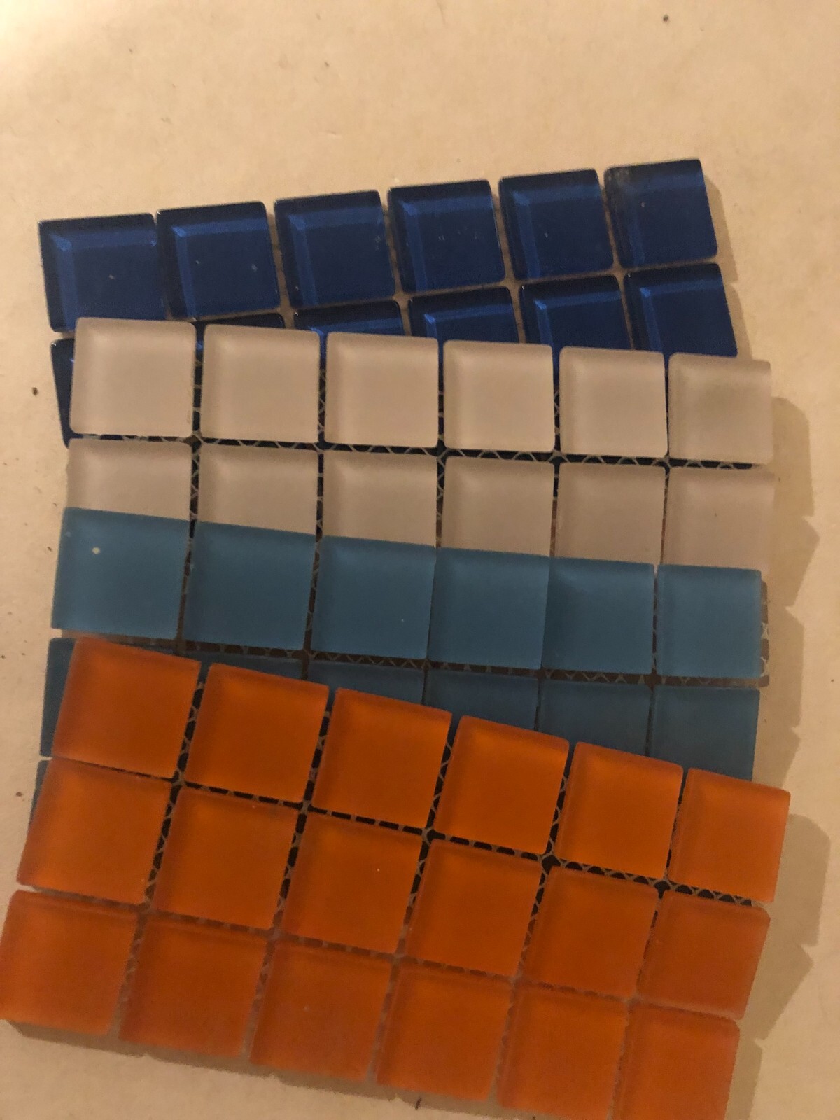 mosaic tiles-glass matte finish 100 pc surplus craft birdbath project/4 colors