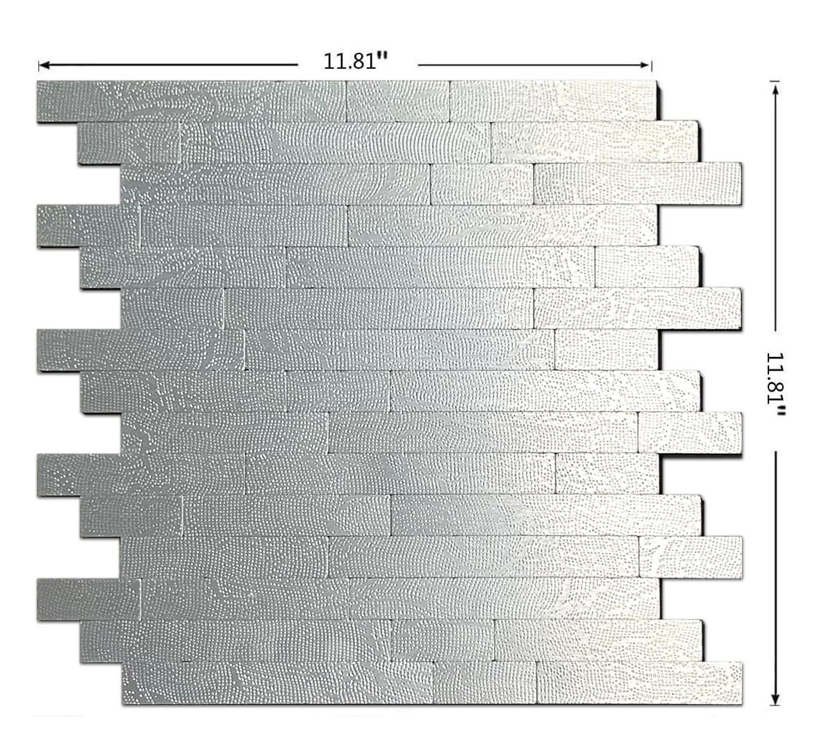 10pcs Aluminum Composite Mosaic Wall Stickers – Peel and Stick Waterproof,Hea…