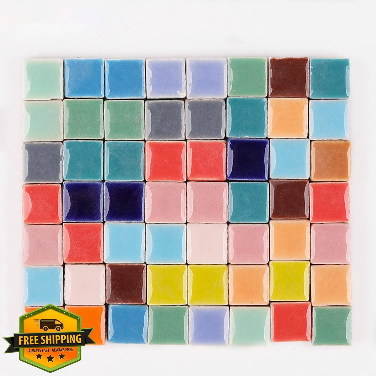 PINUOandKE 200pc Ceramic Mosaic Tiles Blue Mix 200g