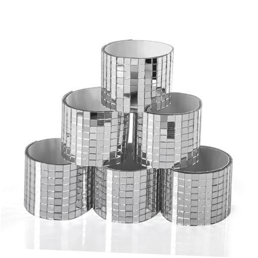 Self-Adhesive Glass Mirror Mosaic Tiles, 6 Pack | Glass 2364 Pieces Silver