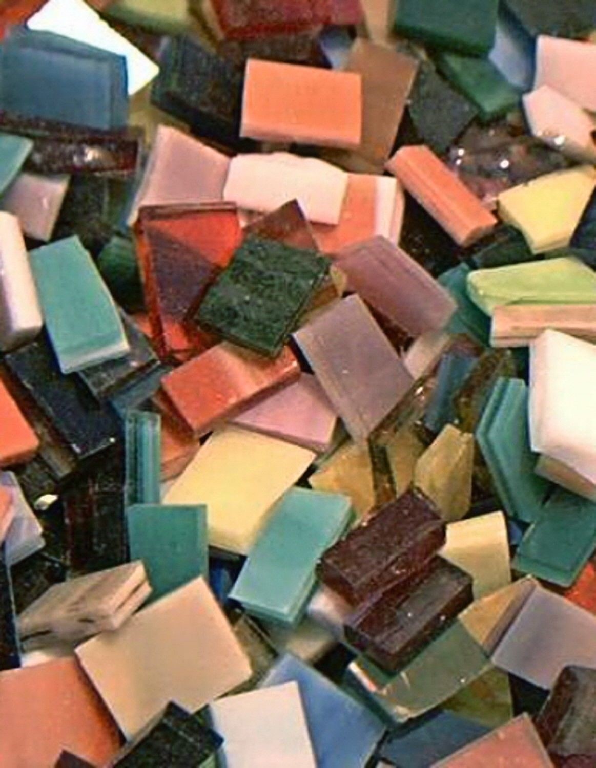 Mosaic Glass: MIXED BAG SAMPLER, 5 ounce Stained Glass Pack (about 100 Pieces)
