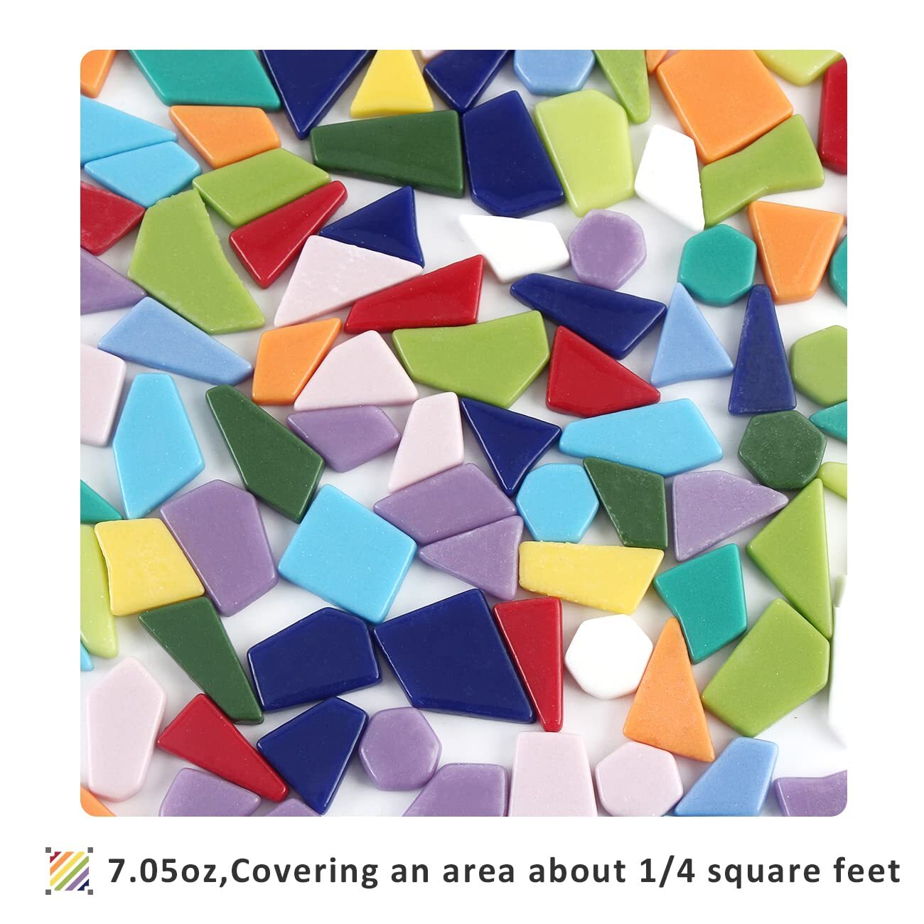 Irregular Glass Mosaic Tiles for Crafts Bulk,200g Broken Mosaic Glass Pieces