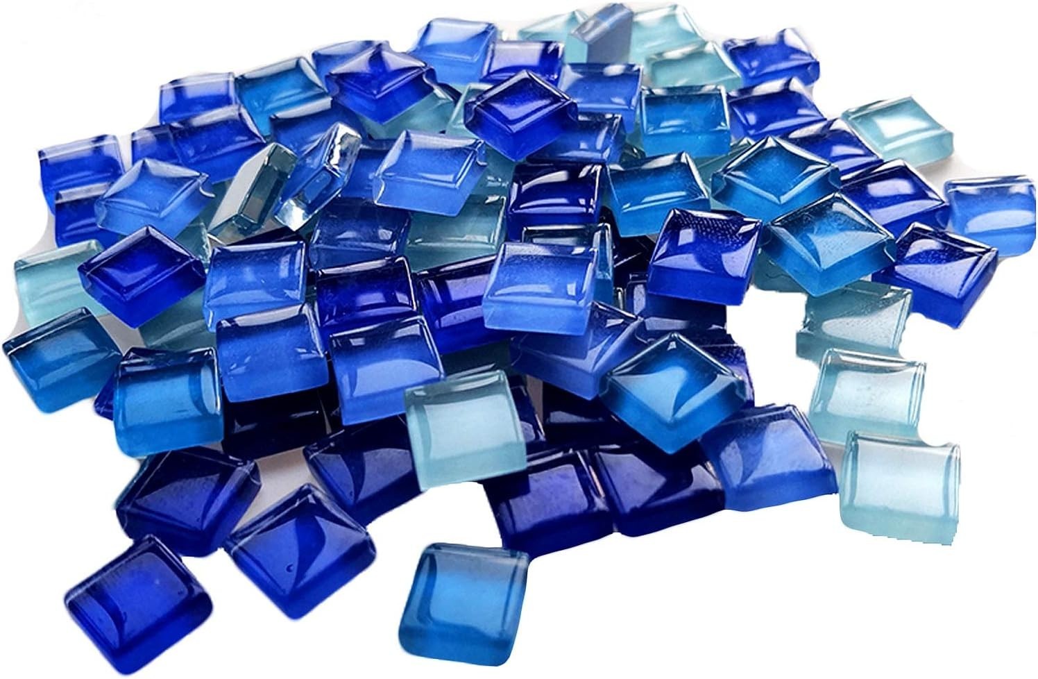 100 Count Blue Series Mosaic Glass Tiles – Perfect for DIY & Decorative Styles