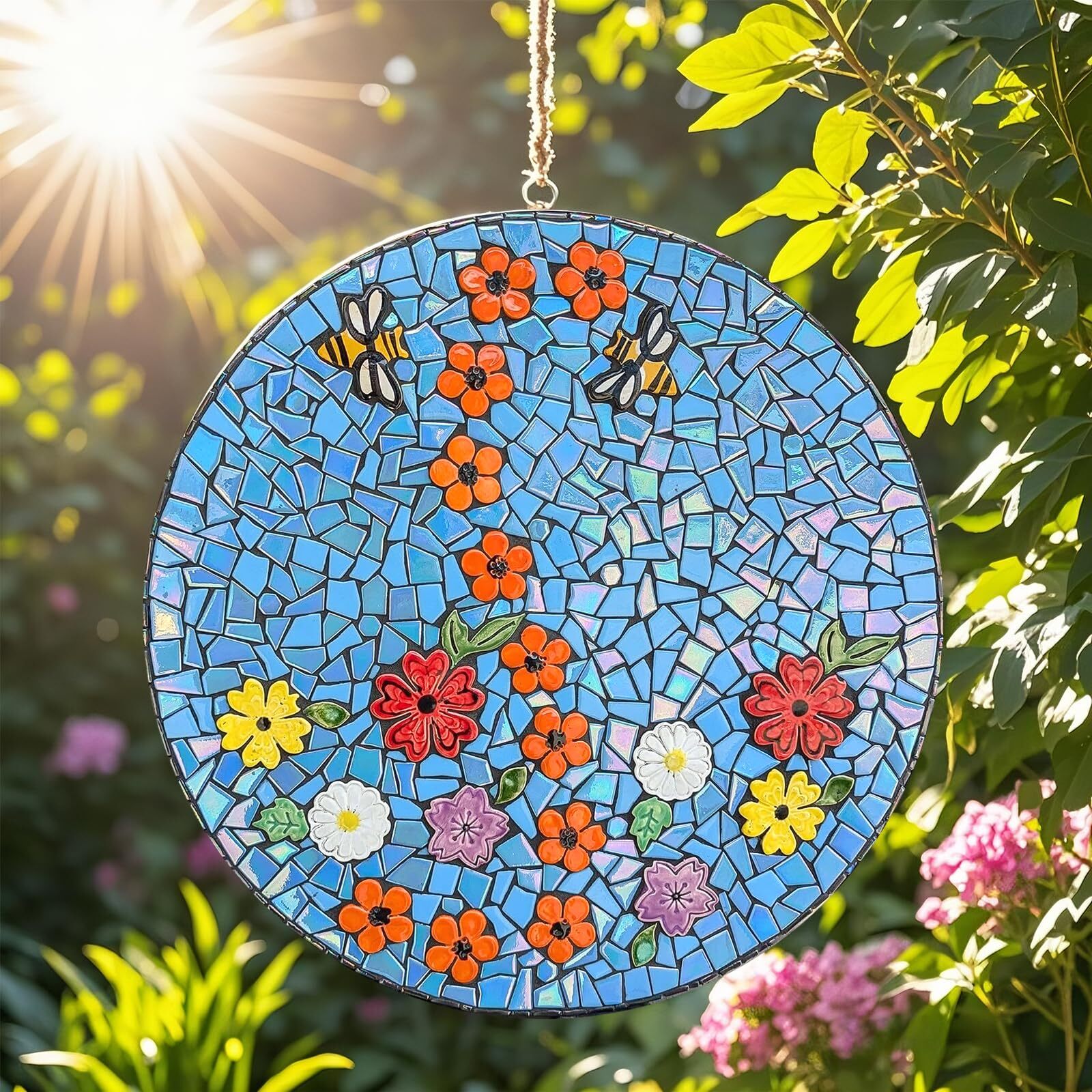 700 Pcs Iridescent Glass Mosaic Tiles Colorful Stained Glass Pieces for Crafts