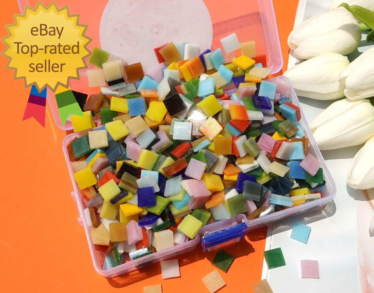 800 Pieces Mosaic Tiles Stained Glass – Assorted Colors for Art Craft and Home