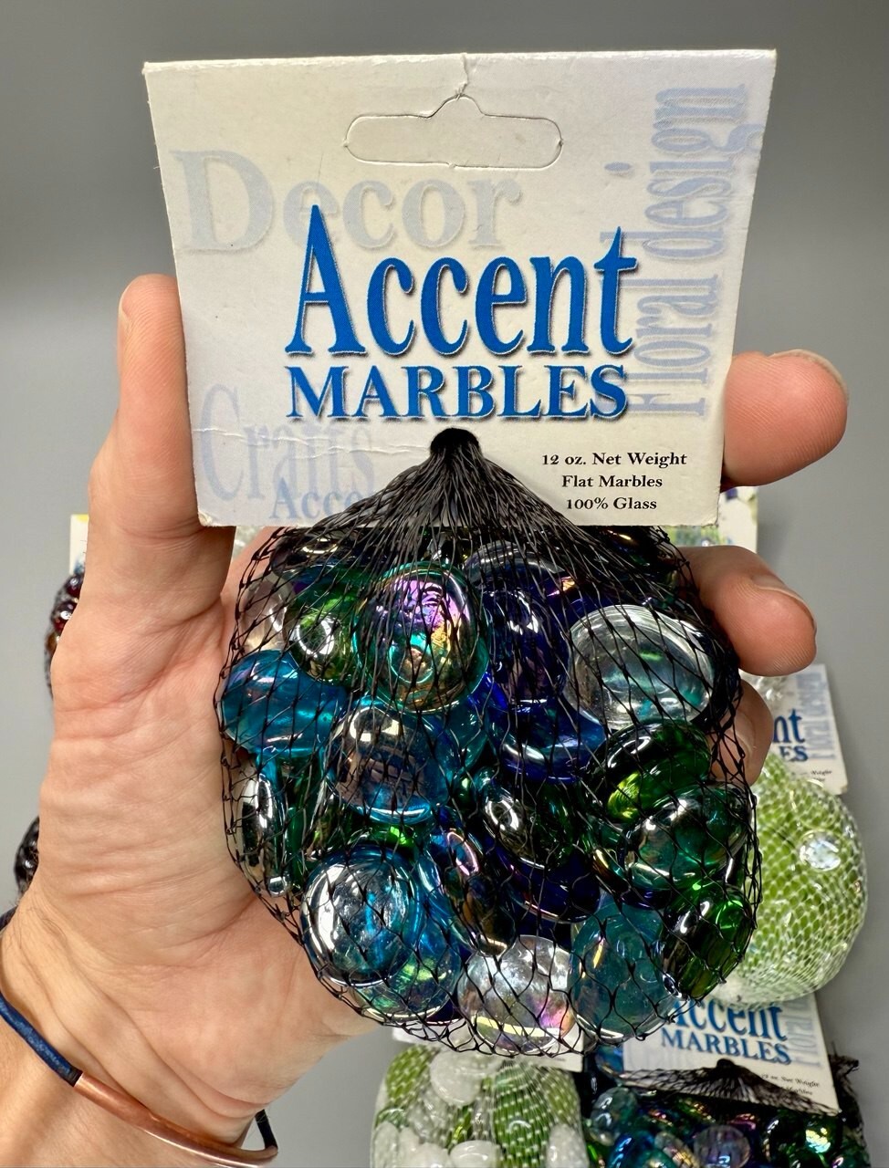 ⭕️ 11LB – 14 BAGS GLASS ACCENT MARBLES 12 OZ EACH MIXED COLORS FOR CRAFTS DECOR