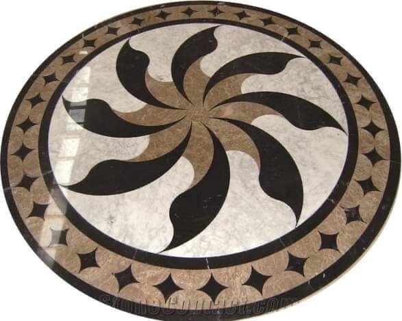 Tile Floor Medallion Marble Mosaic 32”x32”