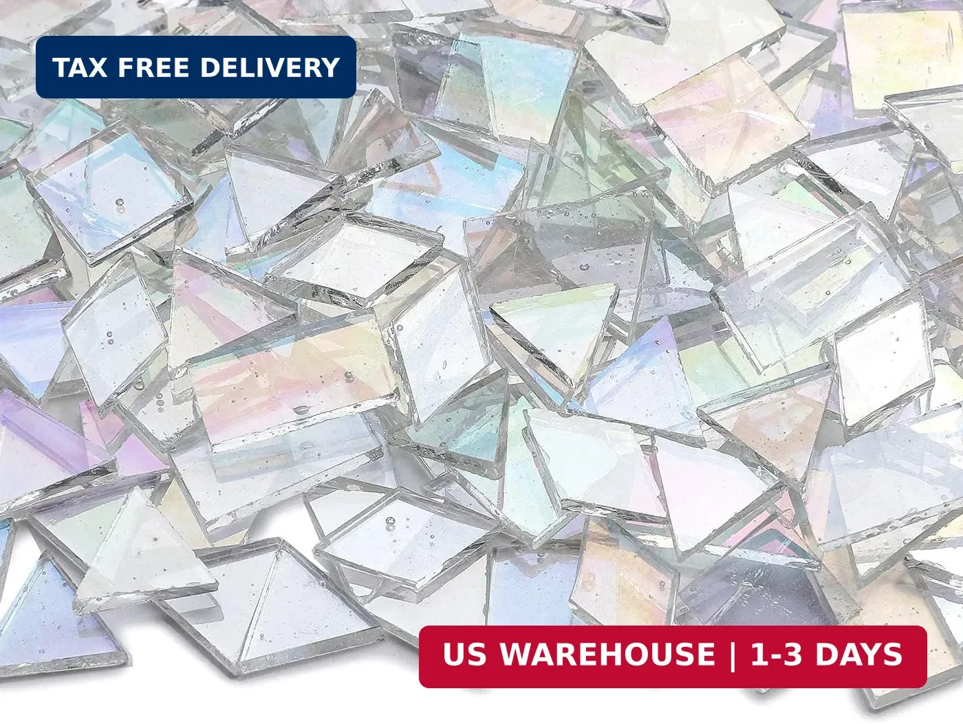 Iridescent Mosaic Tiles 200 Pieces Bulk Stained Glass Tile for Mosaic Cr