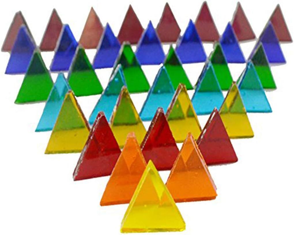 Multicolor Triangle Glass Mosaic Tiles For Crafts 700 Pieces 916 Inch