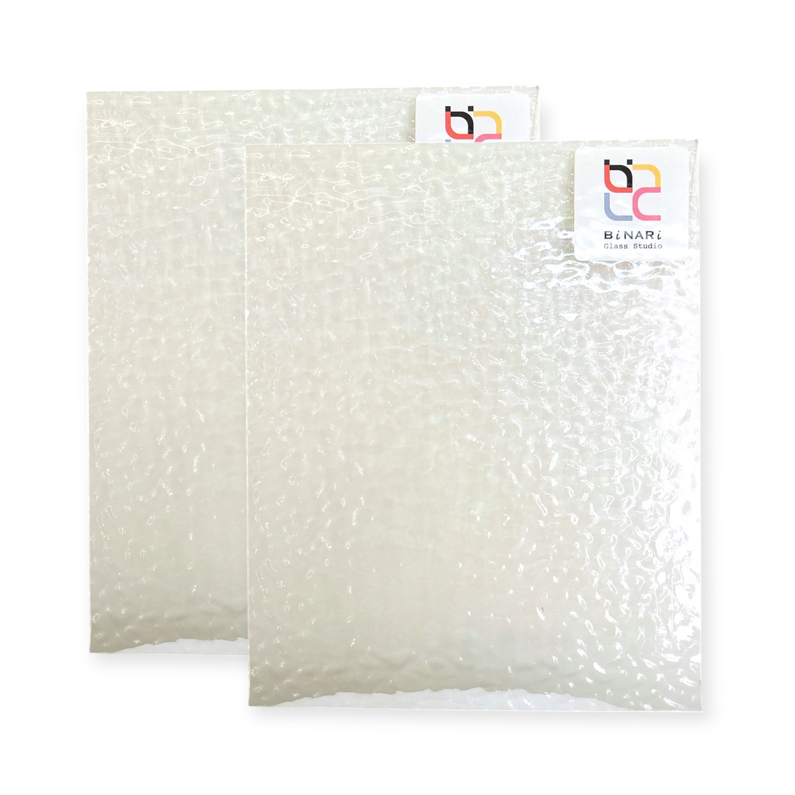 2 Pack Crystal English Muffle Stained Glass – Vintage Ripple Texture | BiNARi