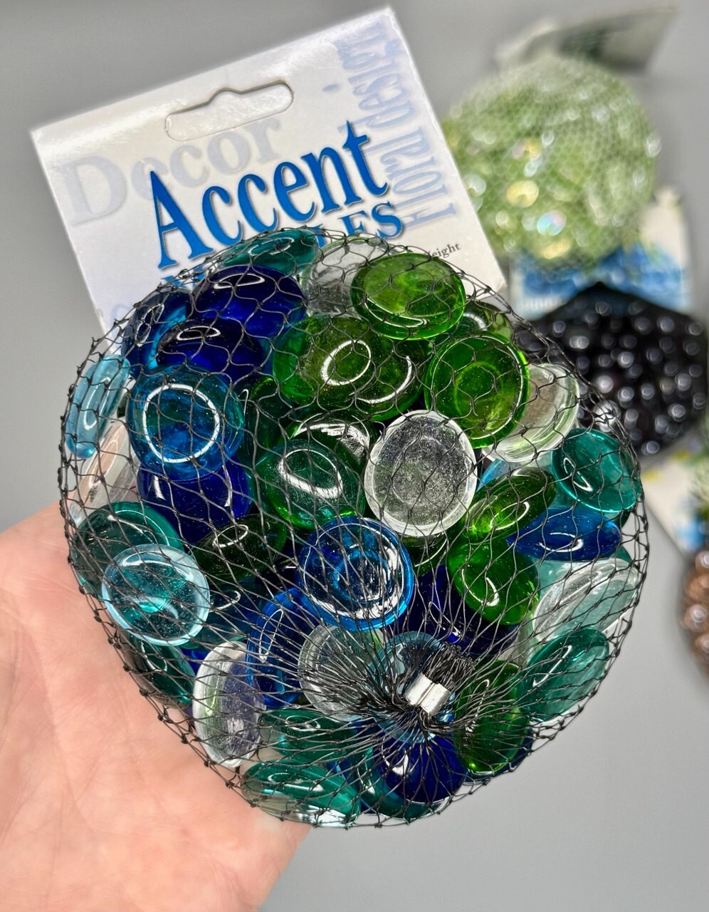 ⭕️ 11LB – 14 BAGS GLASS ACCENT MARBLES 12 OZ EACH MIXED COLORS FOR CRAFTS DECOR