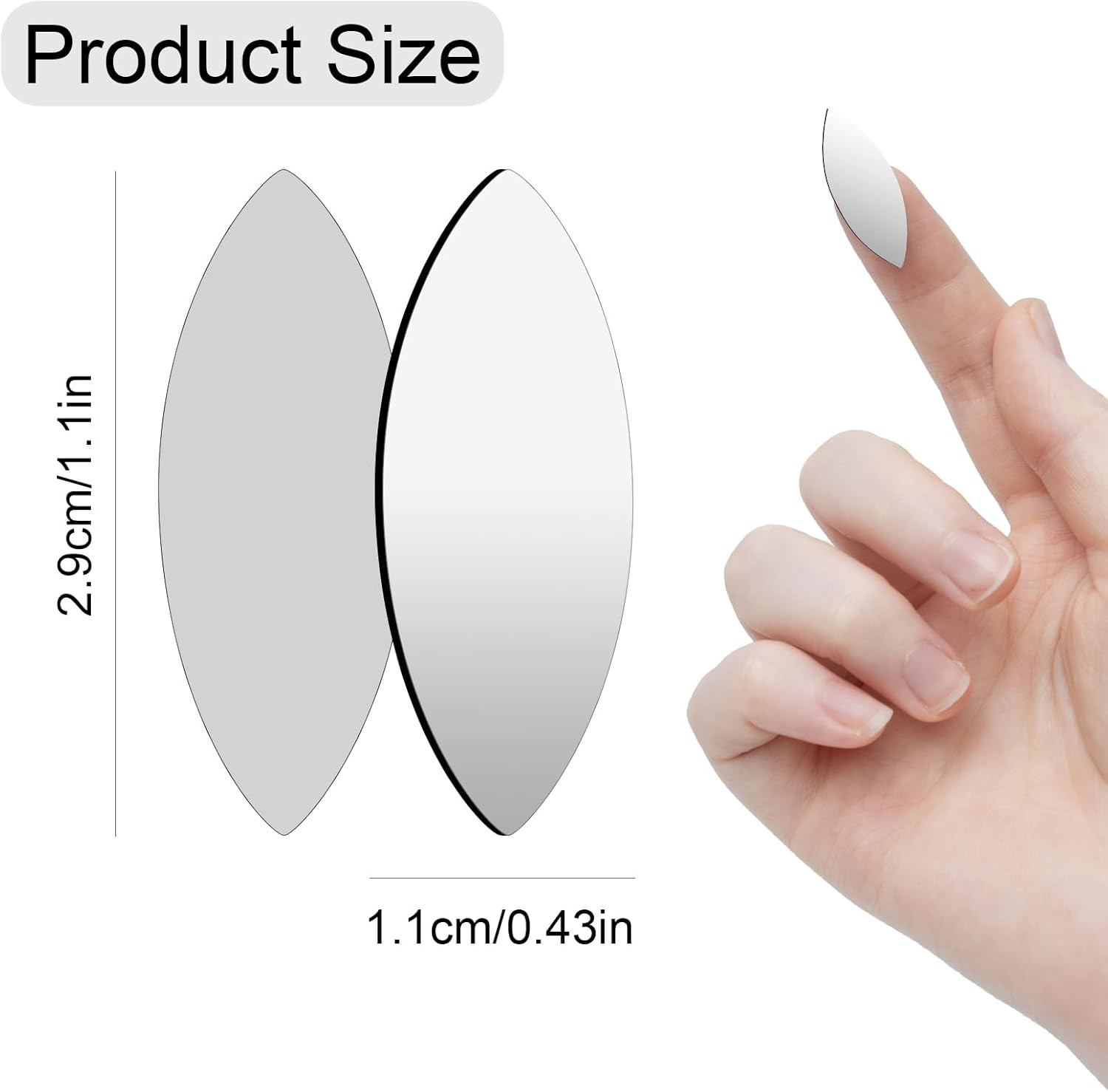 300Pcs Mini Leaf Shape Craft Mirrors Mosaic Tiles Self Adhesive | 1 Inch Small A