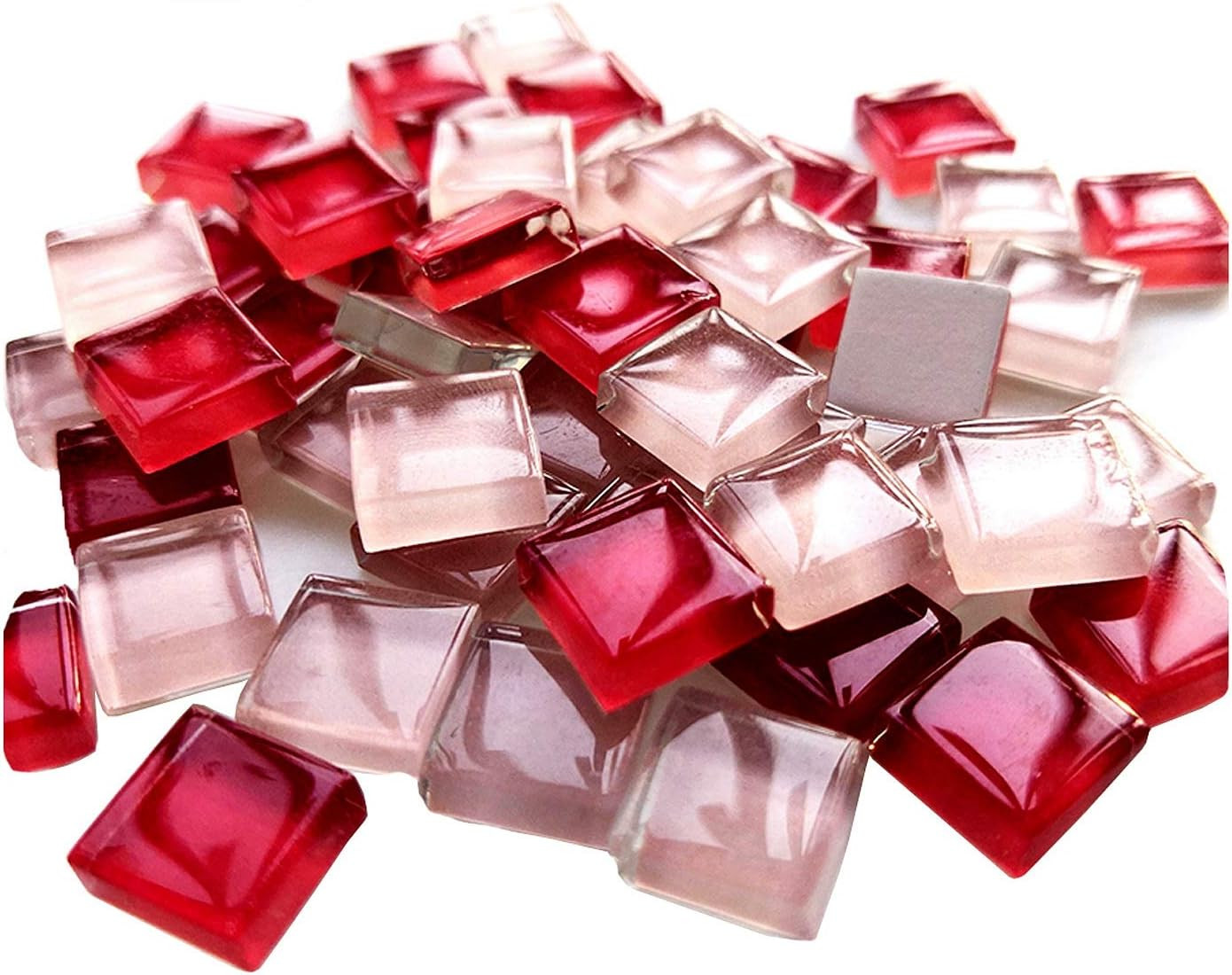 100 Pieces Bulk Mosaic Tiles Assorted Color Opaque Mosaic Glass Crafts Supplies