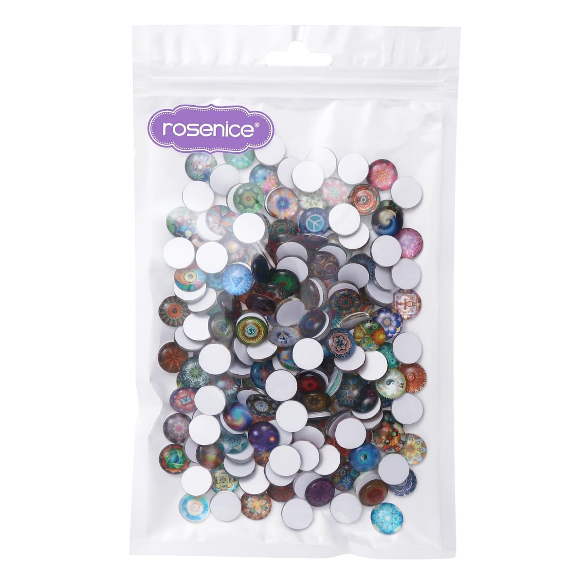 200pcs 12mm Mixed Round Mosaic Tiles for Crafts x 12mm, various colors