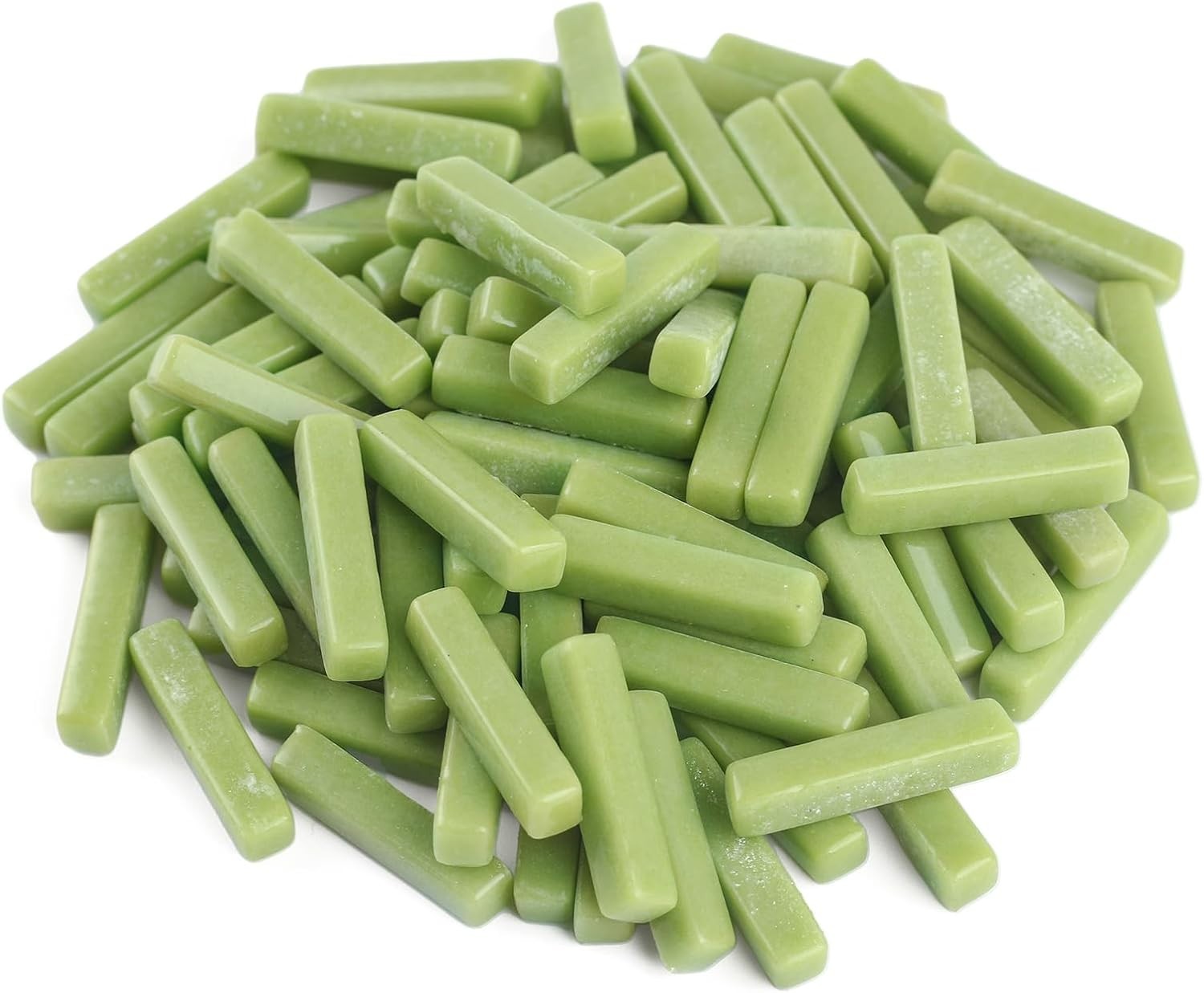 Polished Green Mosaic Glass Pieces – 150g Craft Tiles for Beginners