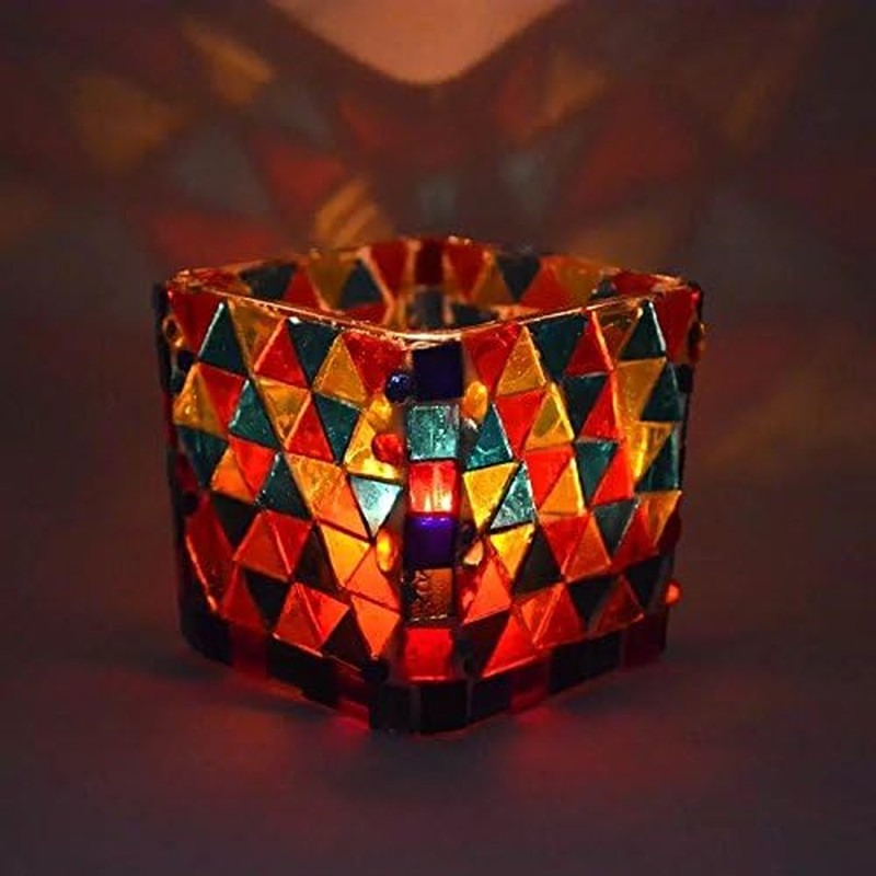 700 Pieces Stained Glass Triangle Mosaic Tiles Cathedral Glass Translucent Assor