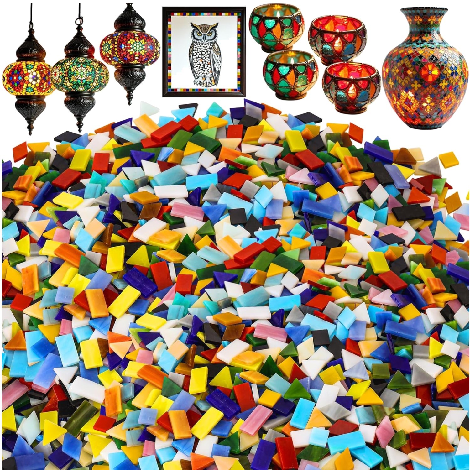 Colorful Stained Glass Mosaic Pieces Bulk
