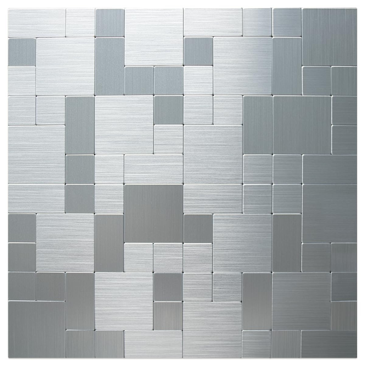 Metal Peel and Stick Tile Backsplash, Stainless Steel Kitchen Metal Backsplas…