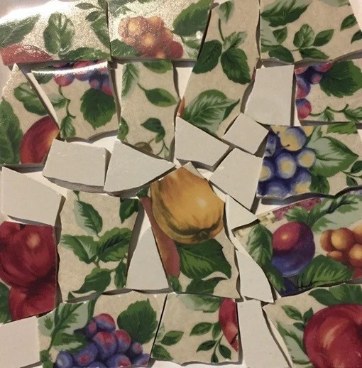 Broken China Mosaic Tile Arts and Craft Supplies – Colorful Fruit Tiles C581