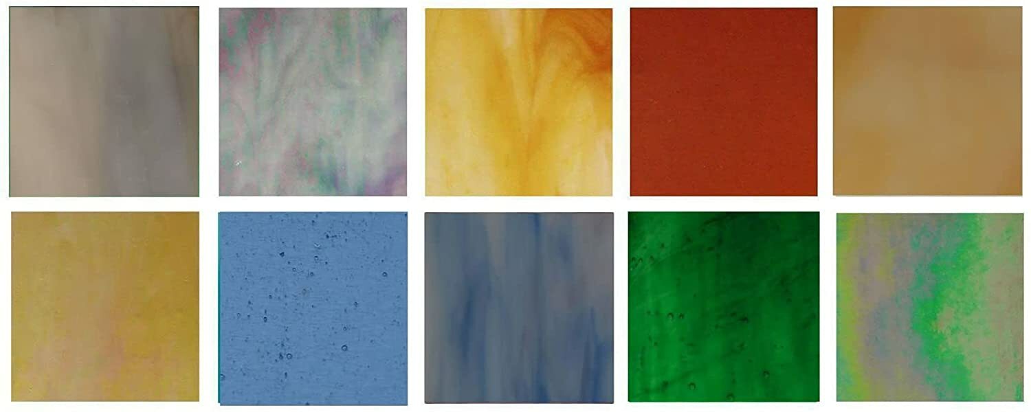 Wissmach Stained Glass Variety Pack (10 Sheet: 8″ X 10″) by BiNARi Glass Studio