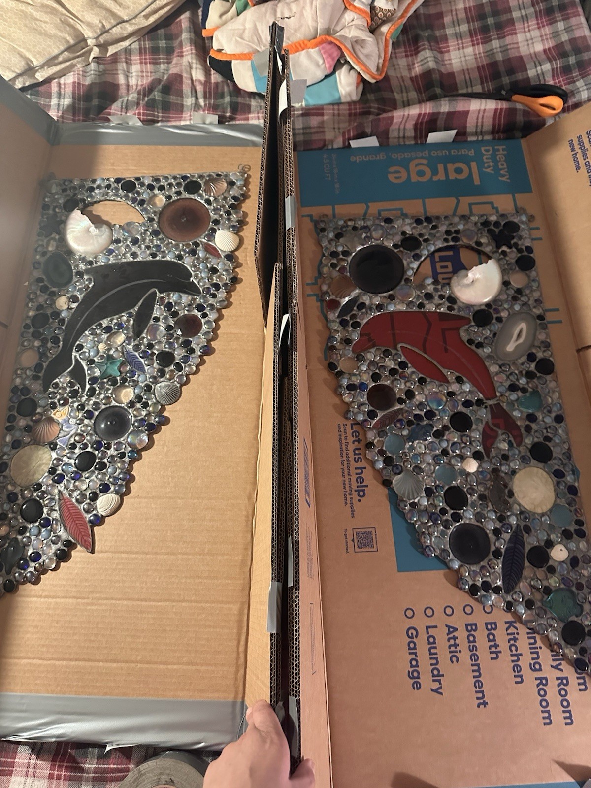 Beautiful Mosaic Window Pieces With Shells