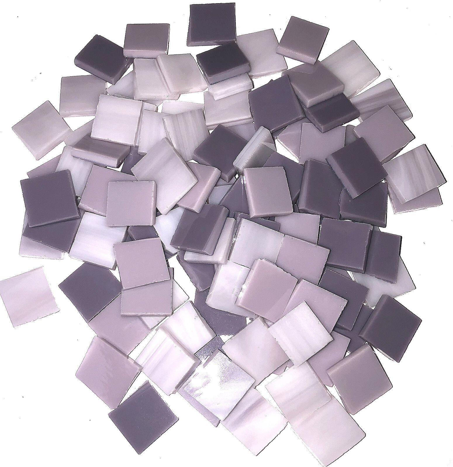 100 1/2″ Purple Mix Handcut Stained Glass Mosaic Tiles