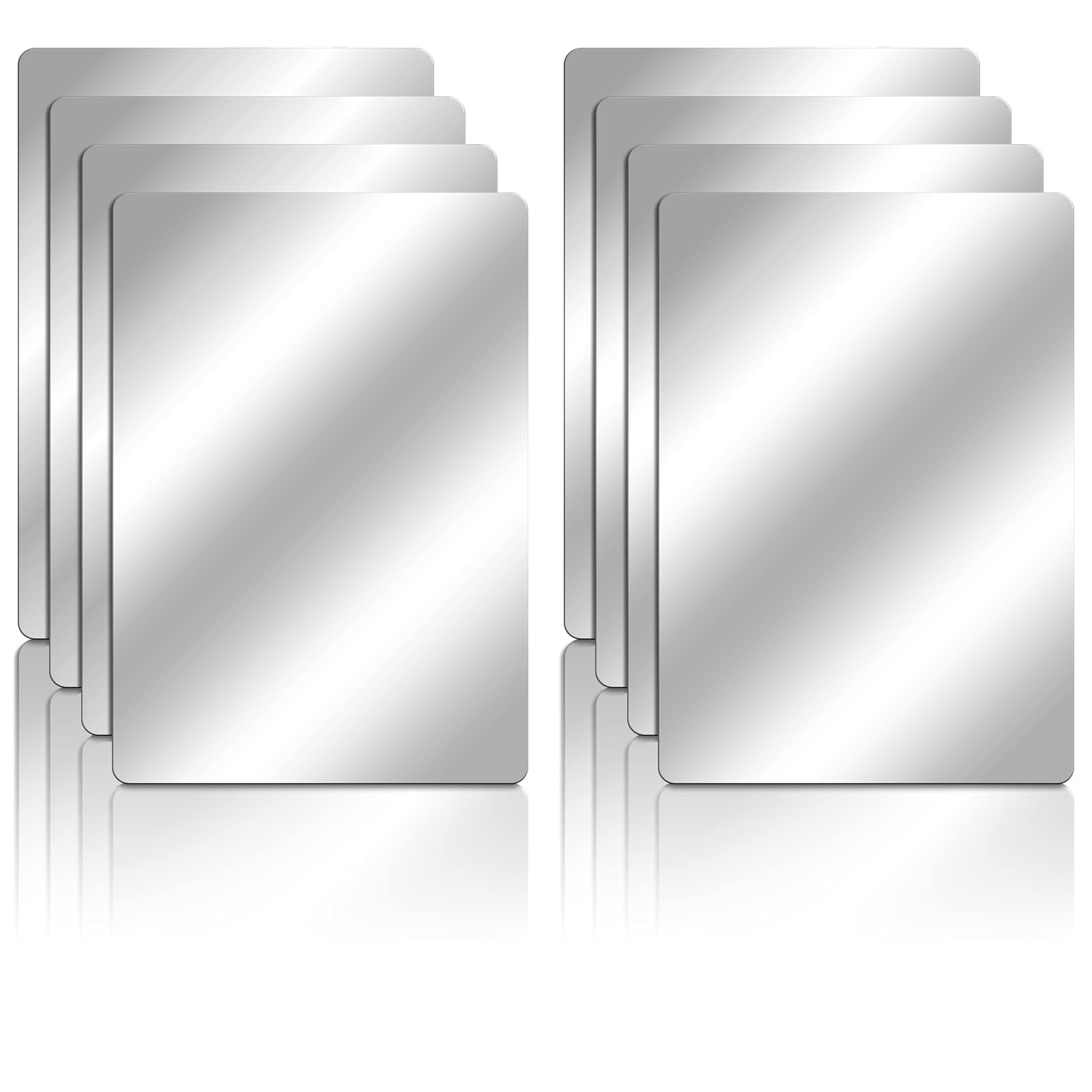 8 Pieces Shatter Proof Plastic Mirror Craft 4 x 6 Inch Small Mirror Tiles Bul…