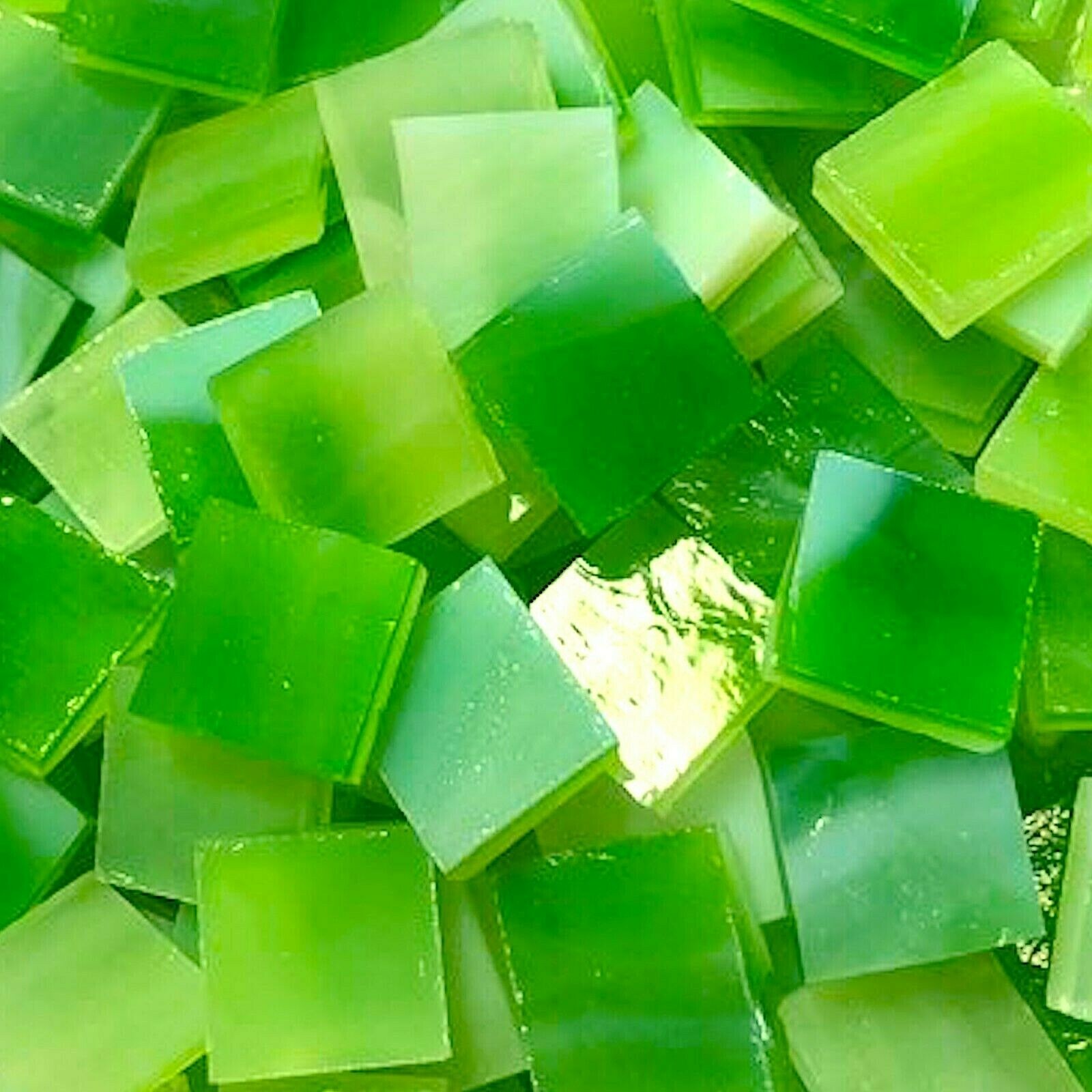 (500 PIECES) 1/2″ GREEN Stained Glass Mosaic Tiles