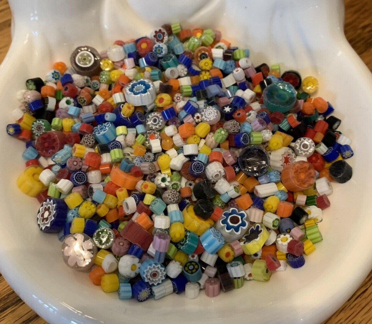 Millefiori Glass Mosaic Tiles Crafts Pieces Lampwork No-Hole 2-9mm 10 oz, 2 bags