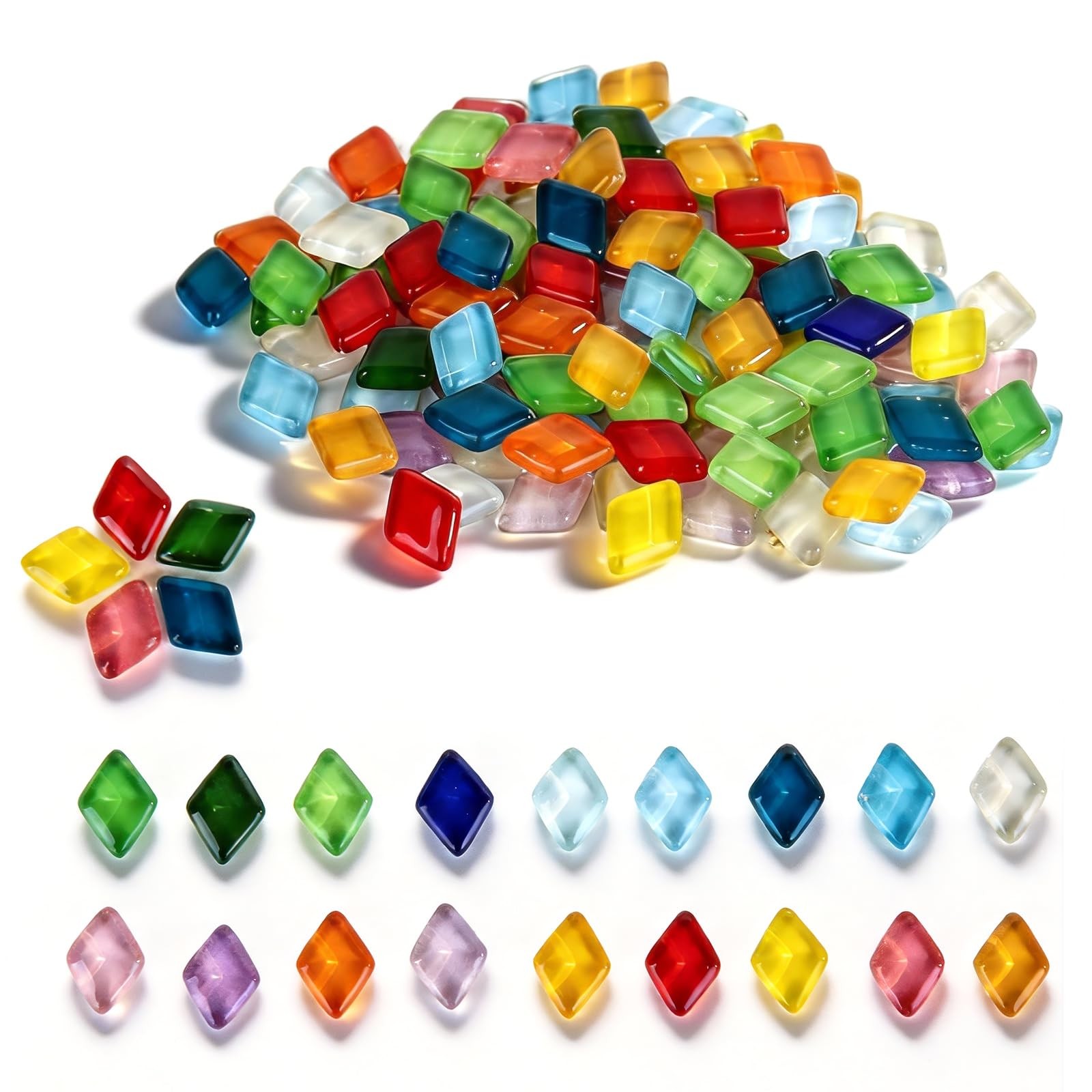 Mosaic Tiles, Mosaic Glass Tiles for Crafts Bulk, 200g Mixed Colors Tiny Crys…