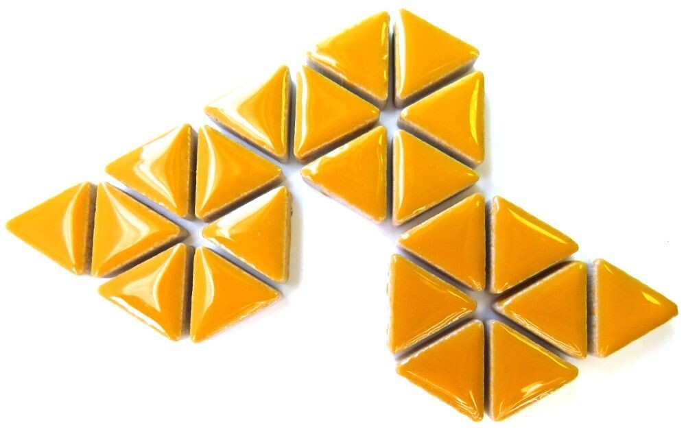 Light Orange 15 mm Triangles Ceramic Mosaic Tile Pieces – 50 tiles – Glossy