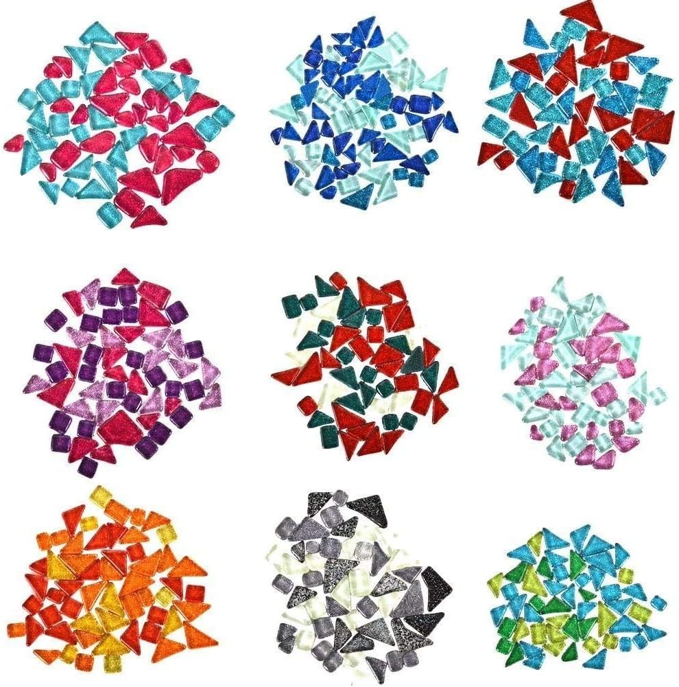 Vibrant 200g Stained Glass Mosaic Tiles – Perfect for Art Deco Craft Projects