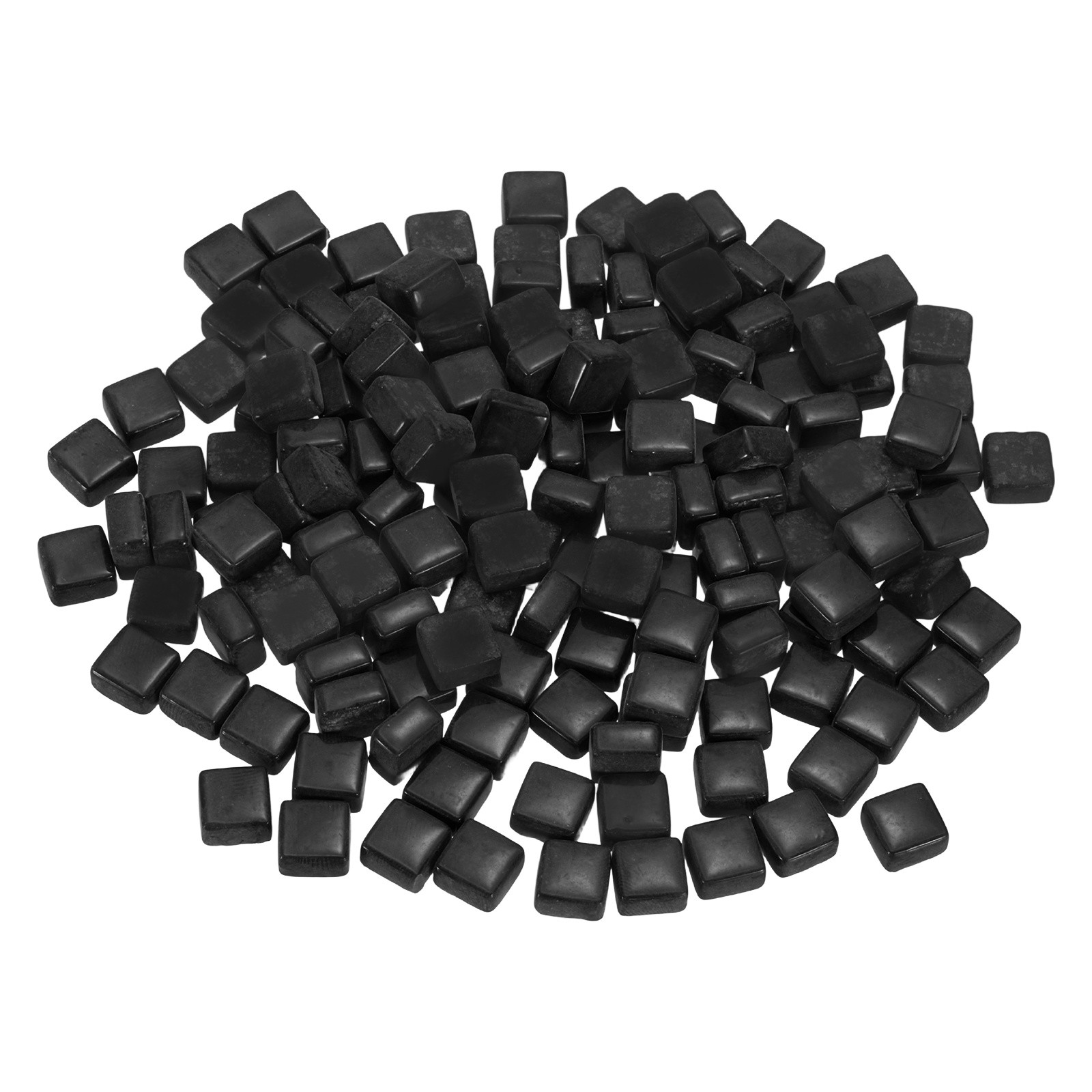 200g 140 Pieces 0.4″ Iridescent Square Mosaic Tiles (Black)